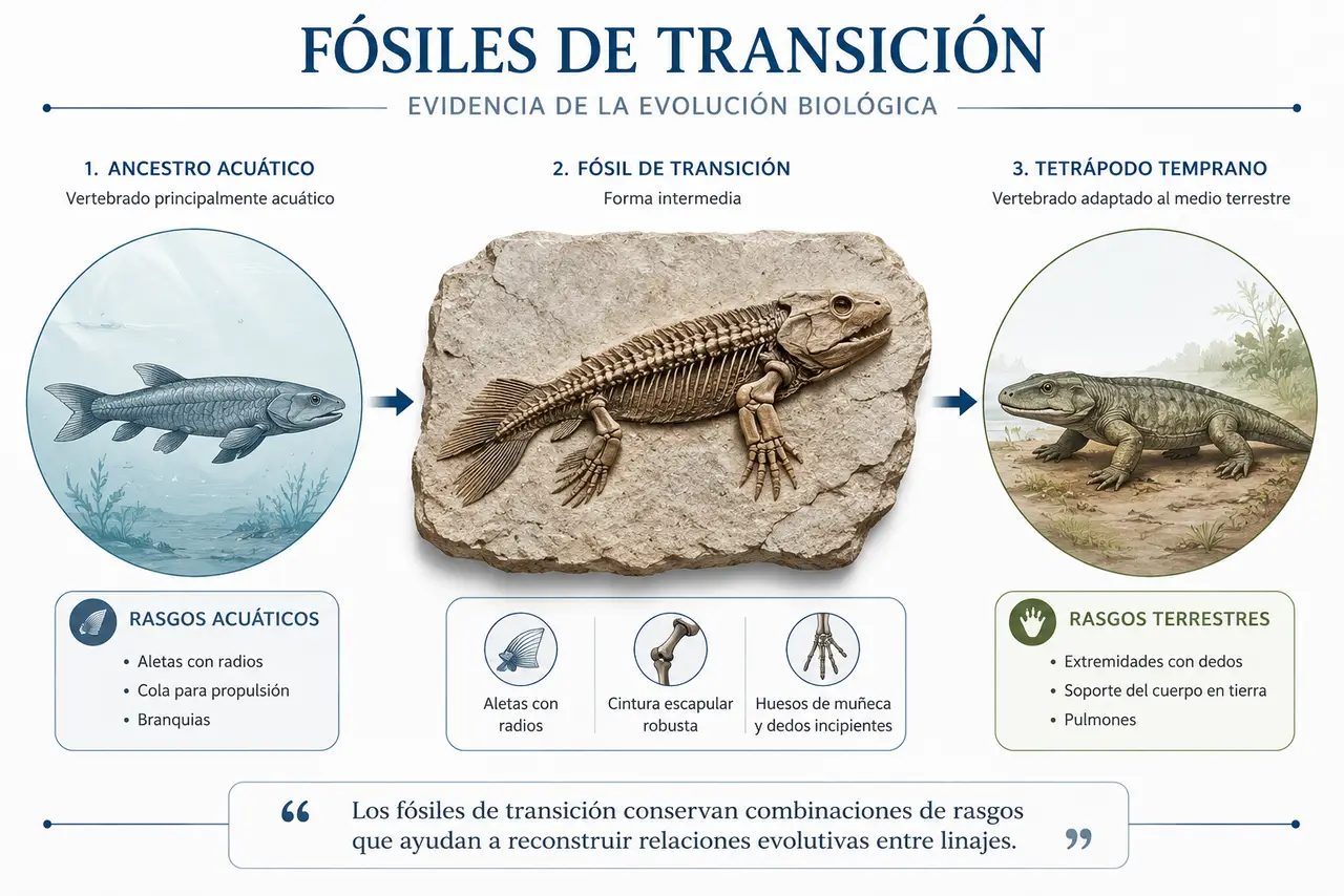Fósil de transición como evidencia de la evolución biológica