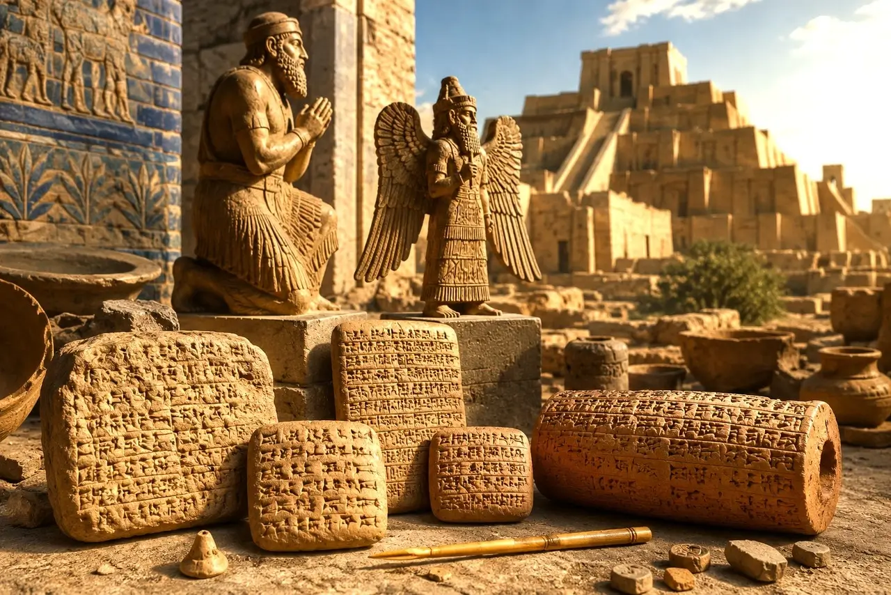 Tablillas cuneiformes sumerias y arquitectura religiosa de la antigua Mesopotamia